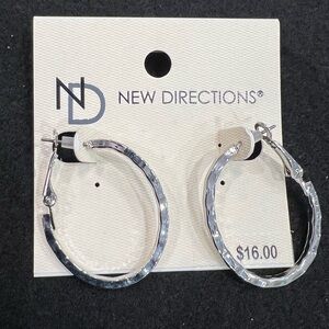 New Directions Shimmering Silver Hoops